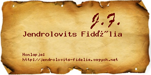 Jendrolovits Fidélia névjegykártya